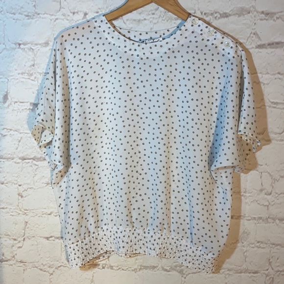 VINTAGE KATHY CARMELLI SHORT SLEEVED BLOUSE - Picture 1 of 6